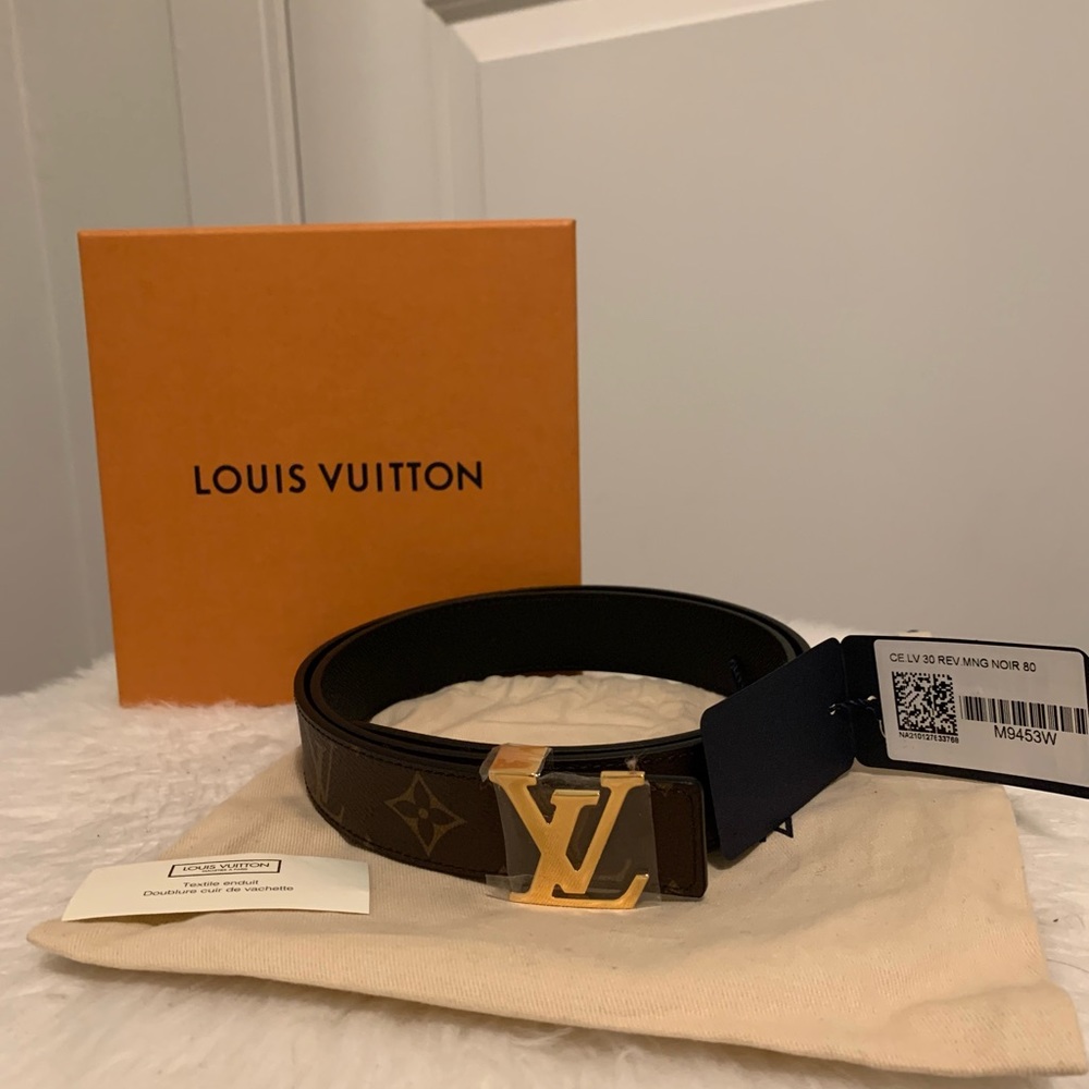 Louis Vuitton 30MM Reversible Brown Monogram and  Black Canvas Belt.
